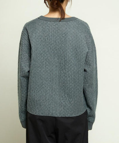 亮片透視提花針織開衫