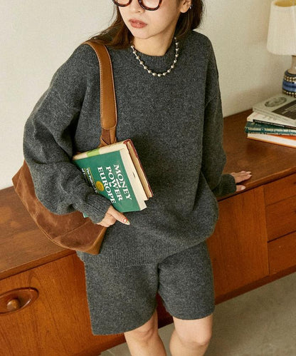 針織上衣短褲套裝