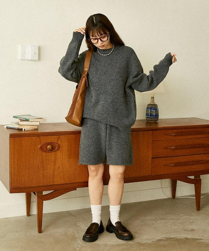 針織上衣短褲套裝