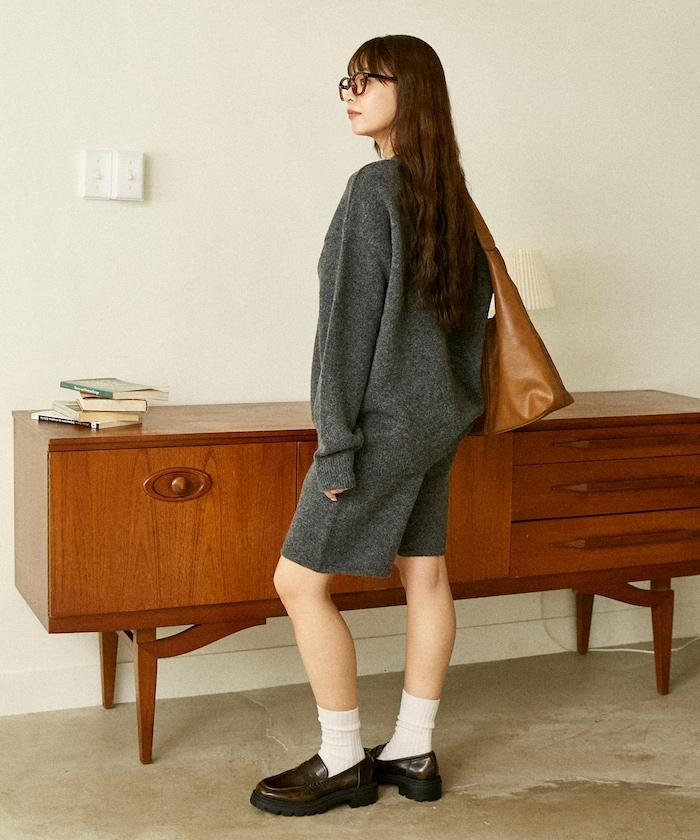 針織上衣短褲套裝