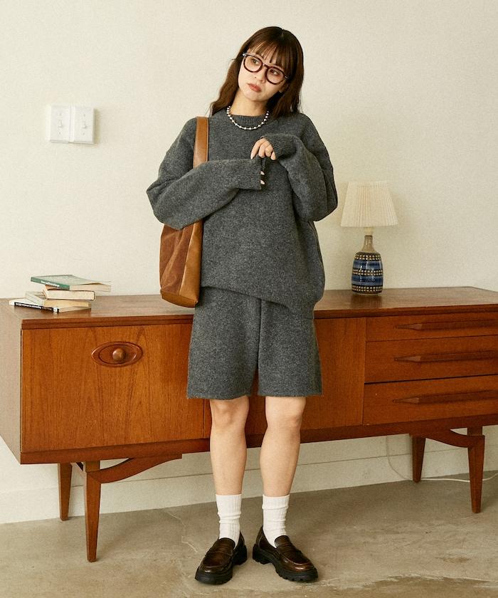 針織上衣短褲套裝