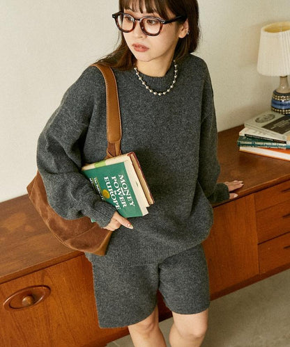 針織上衣短褲套裝