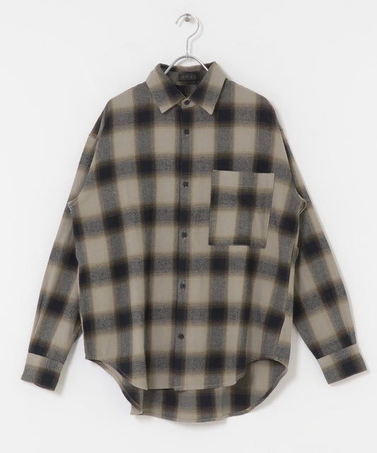 成品染漸變格紋襯衫