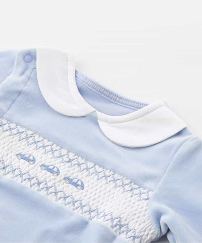 煙燻刺繡天鵝絨兩用連體衣