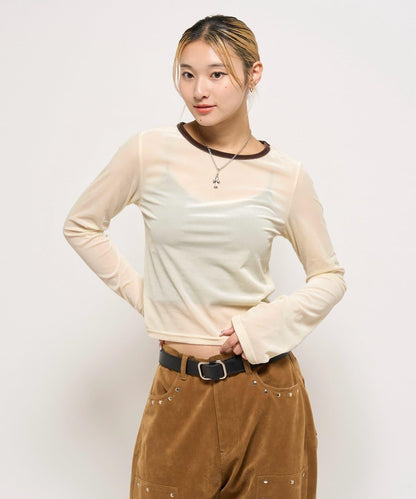 天鵝絨拼接上衣