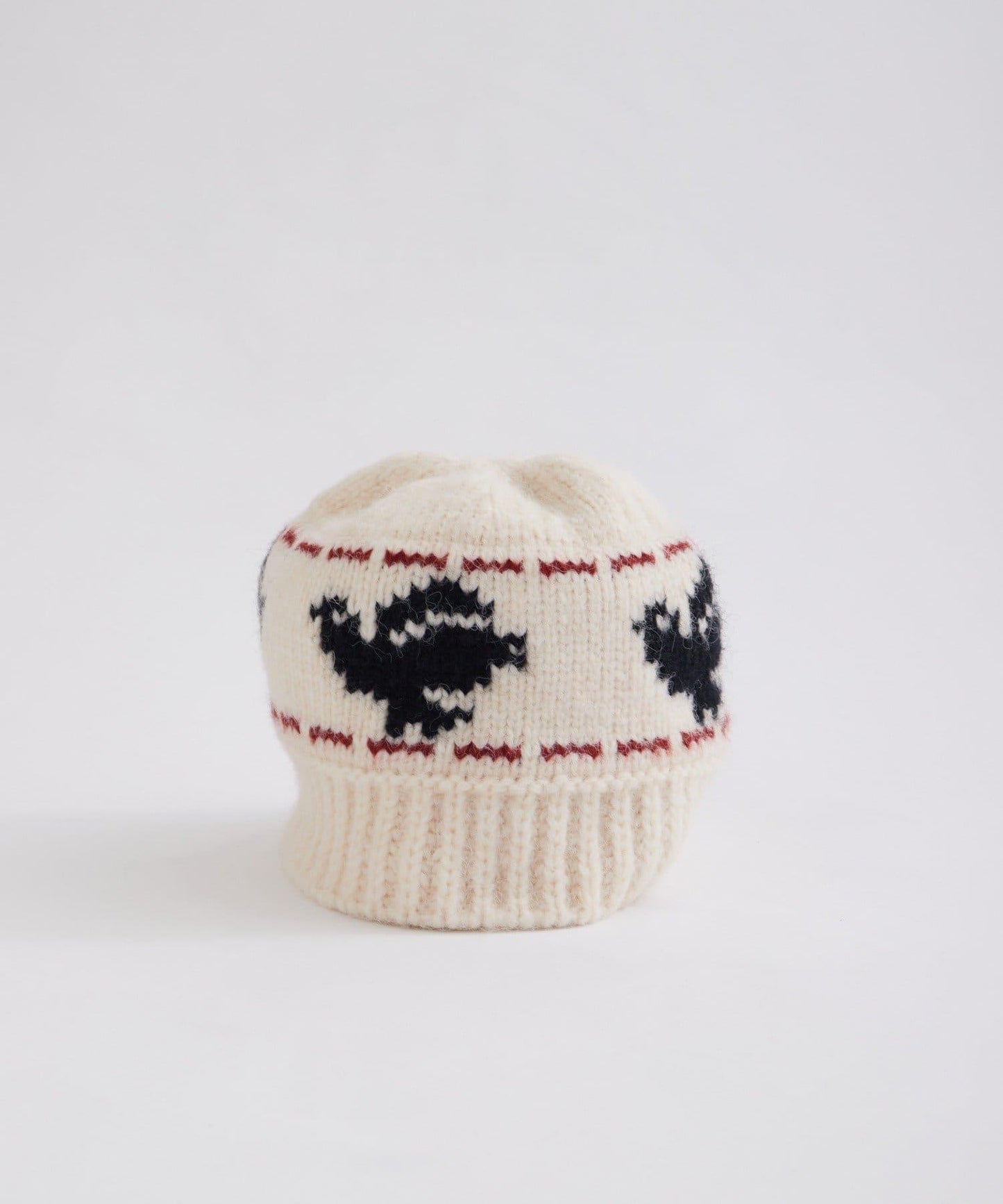 鳥紋提花針織帽