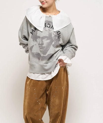 【WHO'S WHO gallery】大翻領荷葉邊襯衫