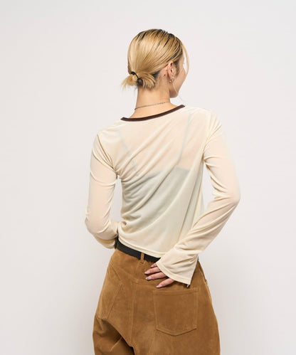 天鵝絨拼接上衣