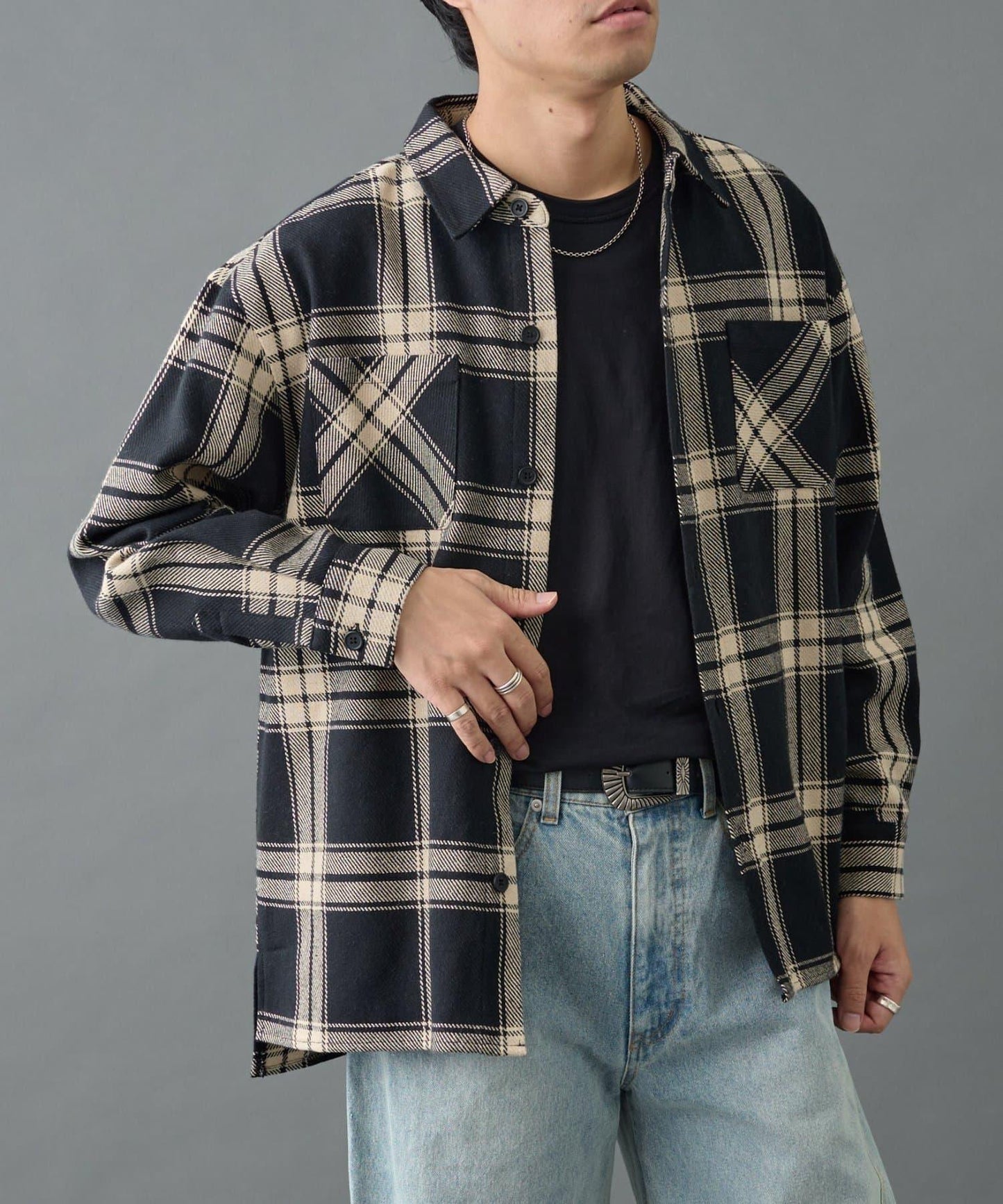 格紋襯衫夾克