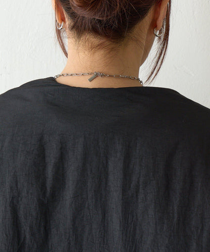 側拉鍊無領加棉夾克