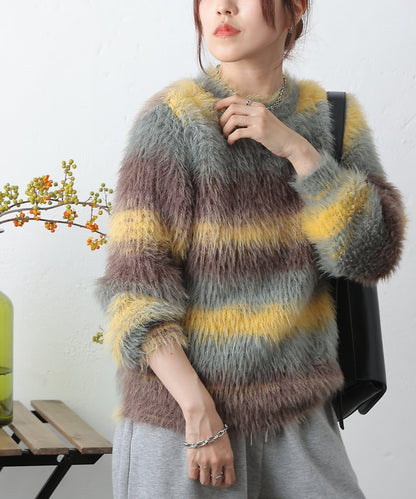 漸變羽毛針織衫