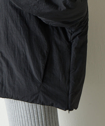 側拉鍊無領加棉夾克