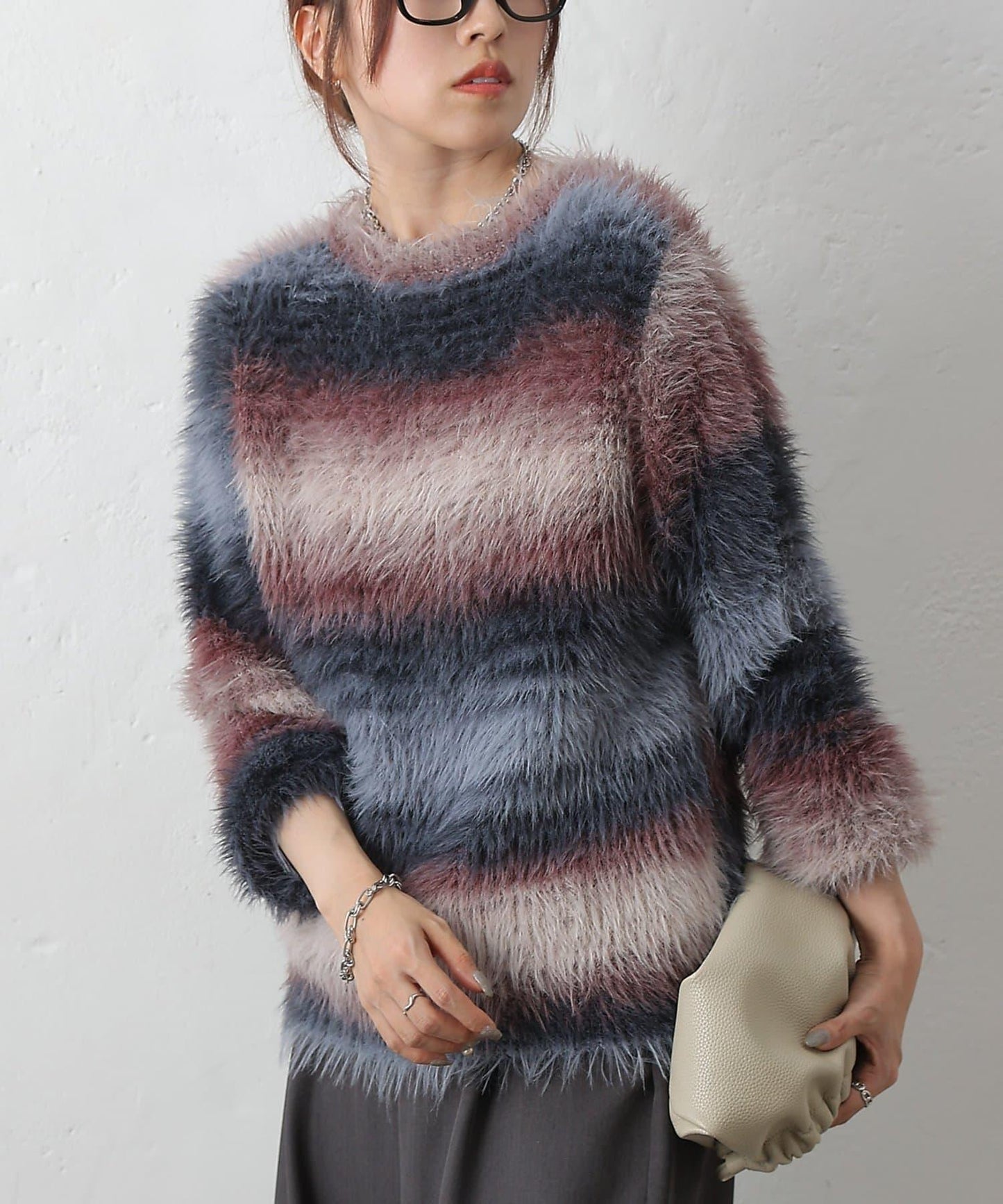 漸變羽毛針織衫