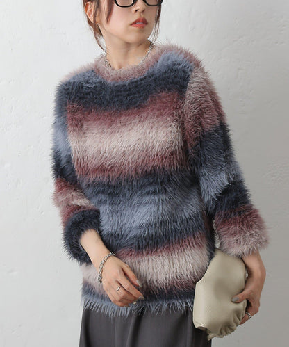 漸變羽毛針織衫