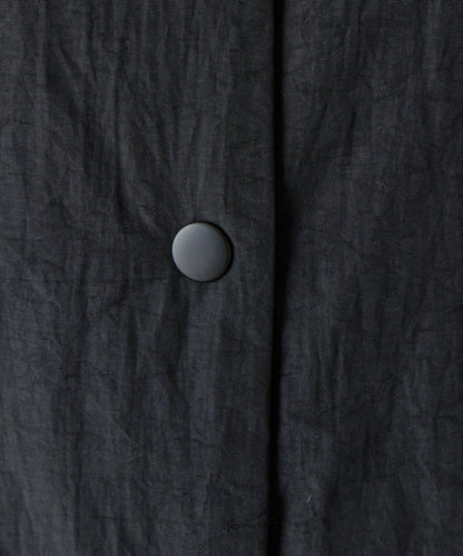 側拉鍊無領加棉夾克