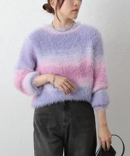 漸變羽毛針織衫