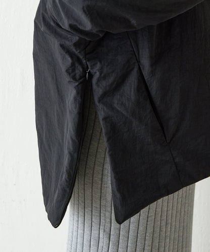 側拉鍊無領加棉夾克