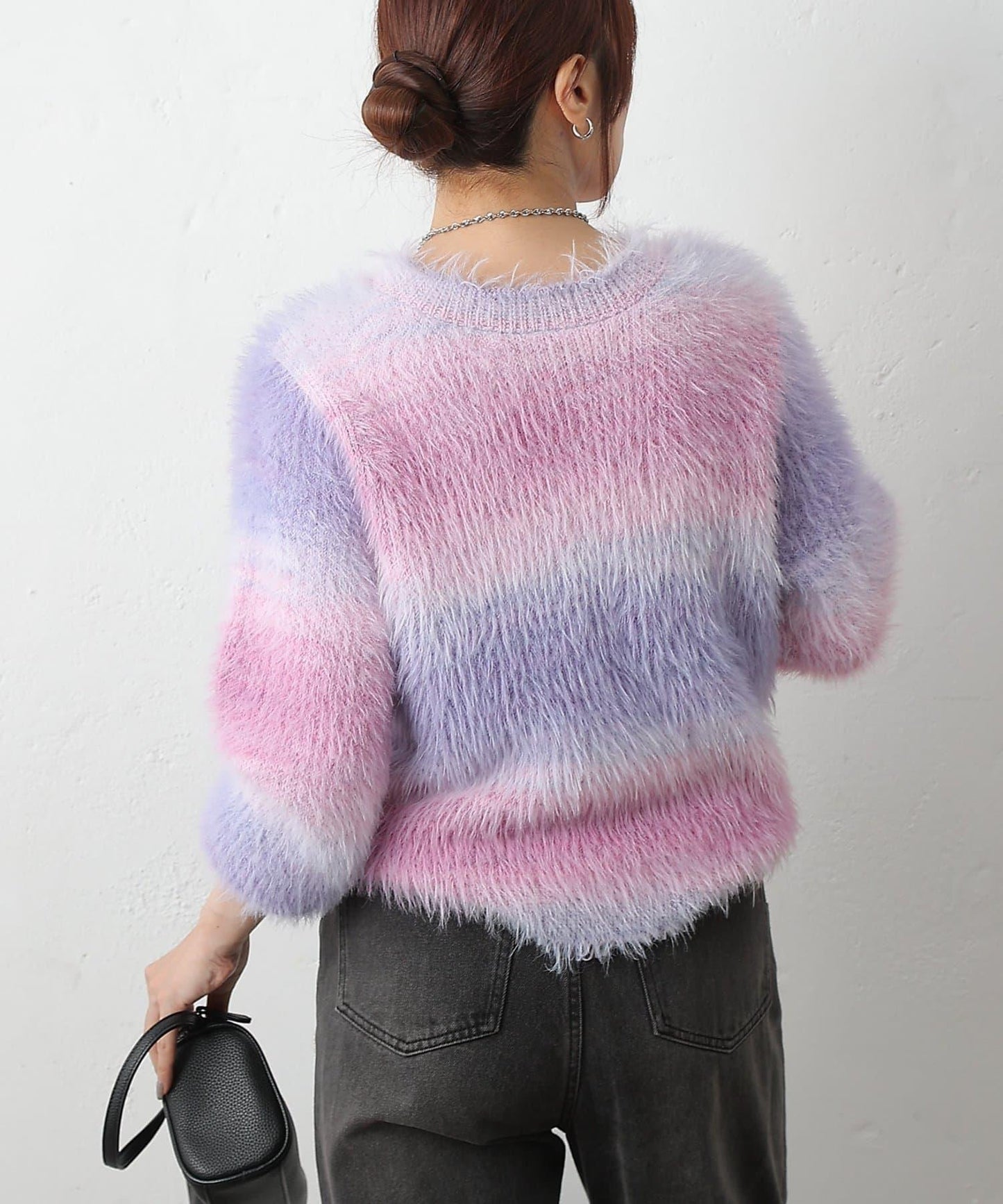 漸變羽毛針織衫