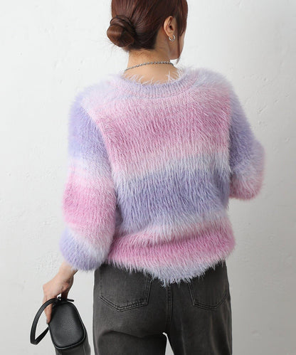 漸變羽毛針織衫