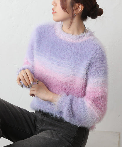 漸變羽毛針織衫