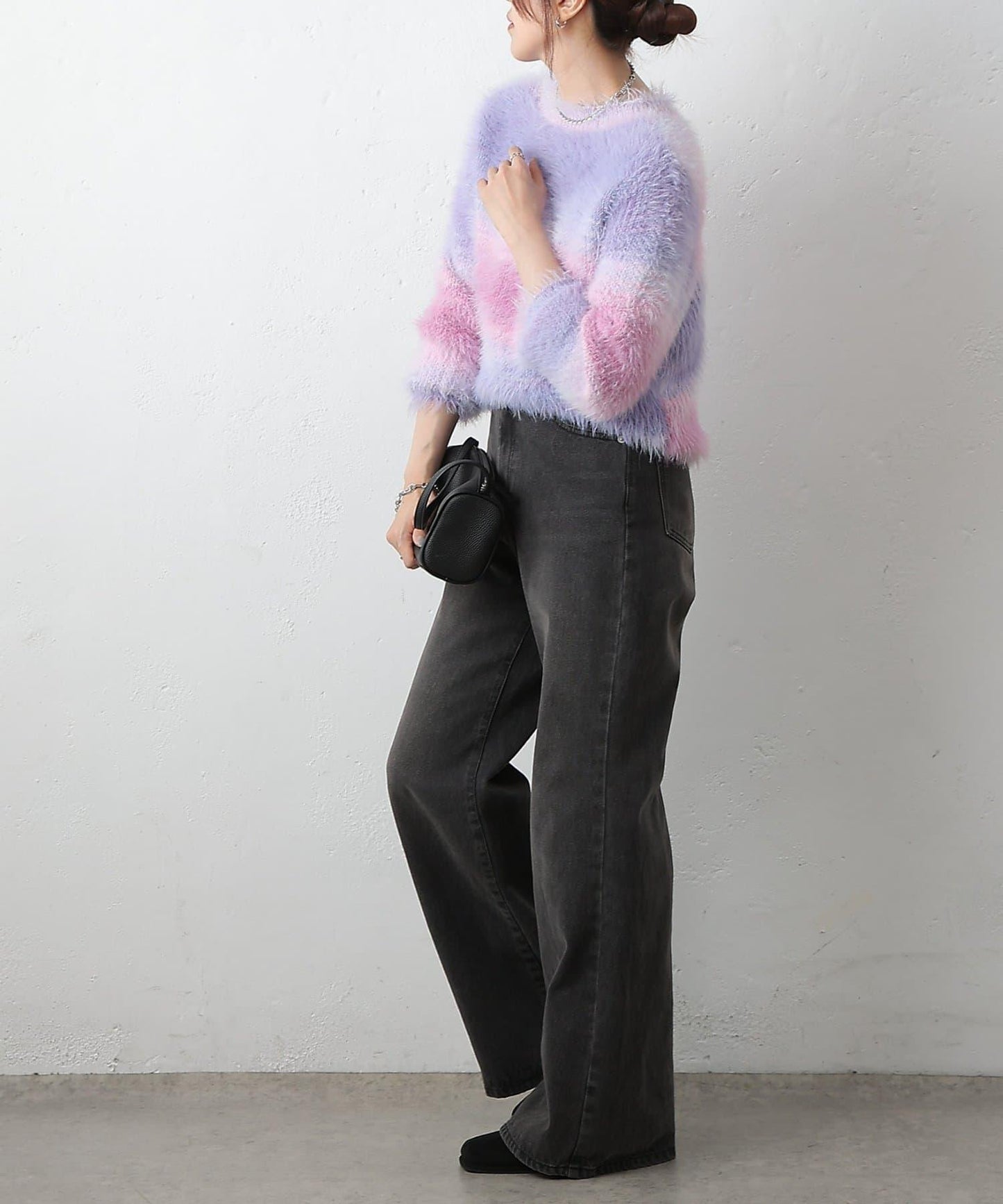 漸變羽毛針織衫