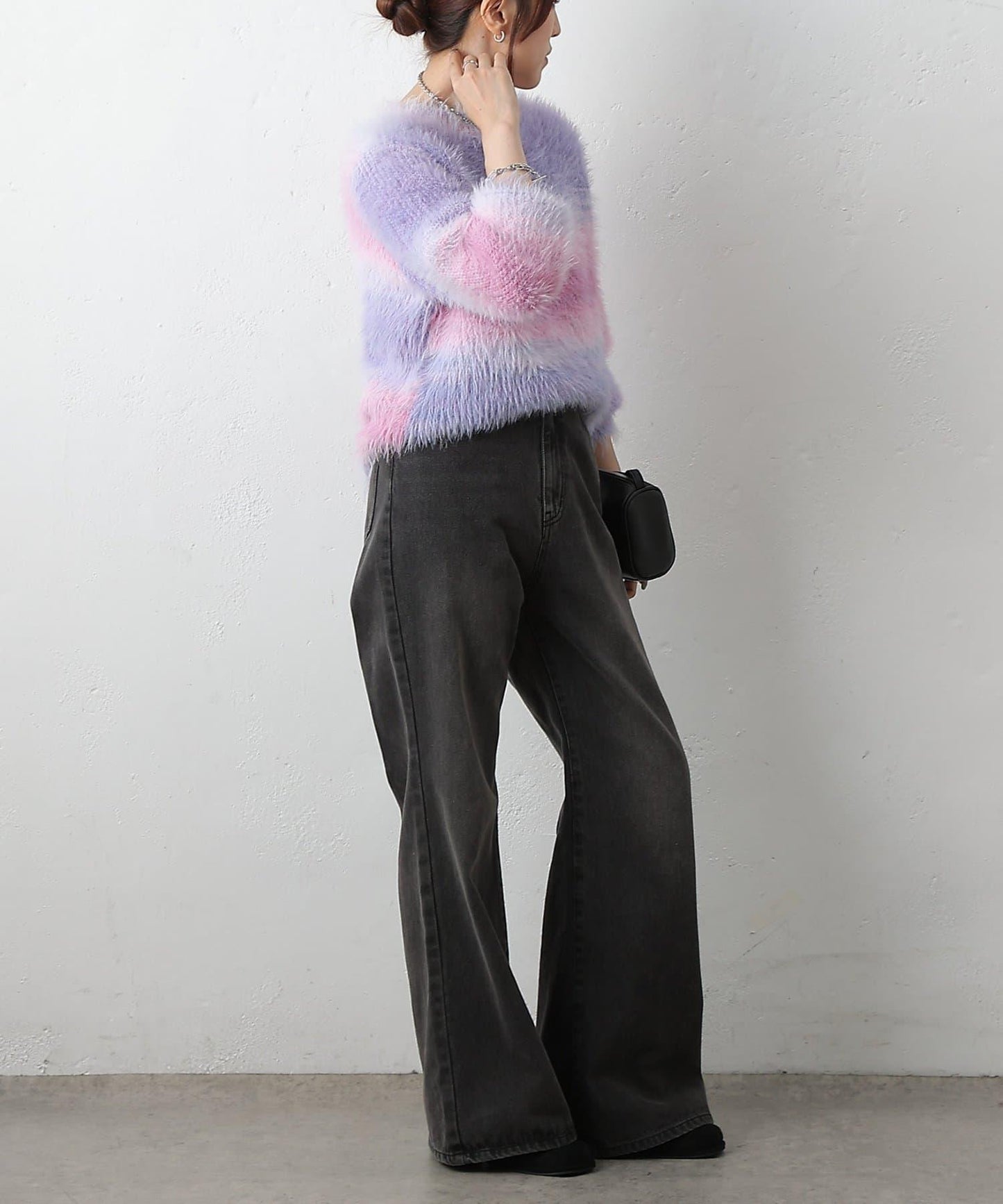 漸變羽毛針織衫