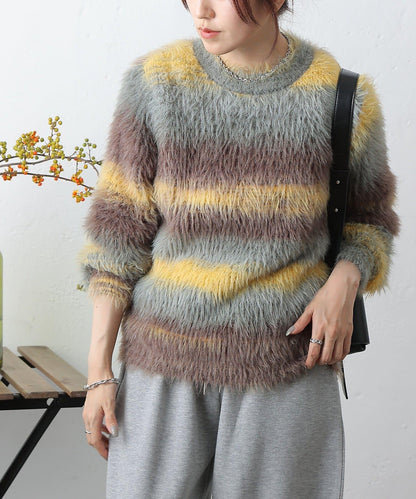 漸變羽毛針織衫