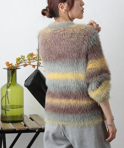 漸變羽毛針織衫