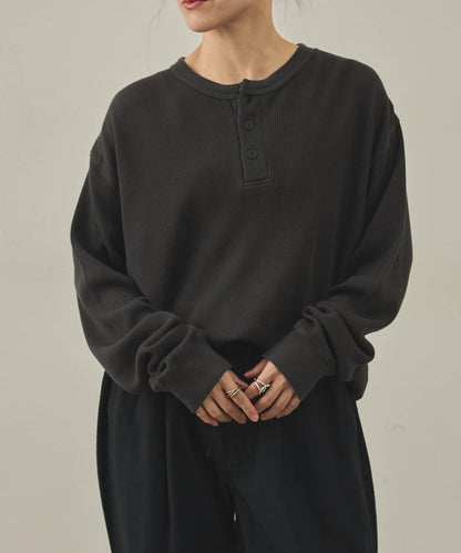 【paradigm】燃氣烤華夫格亨利領長袖T恤