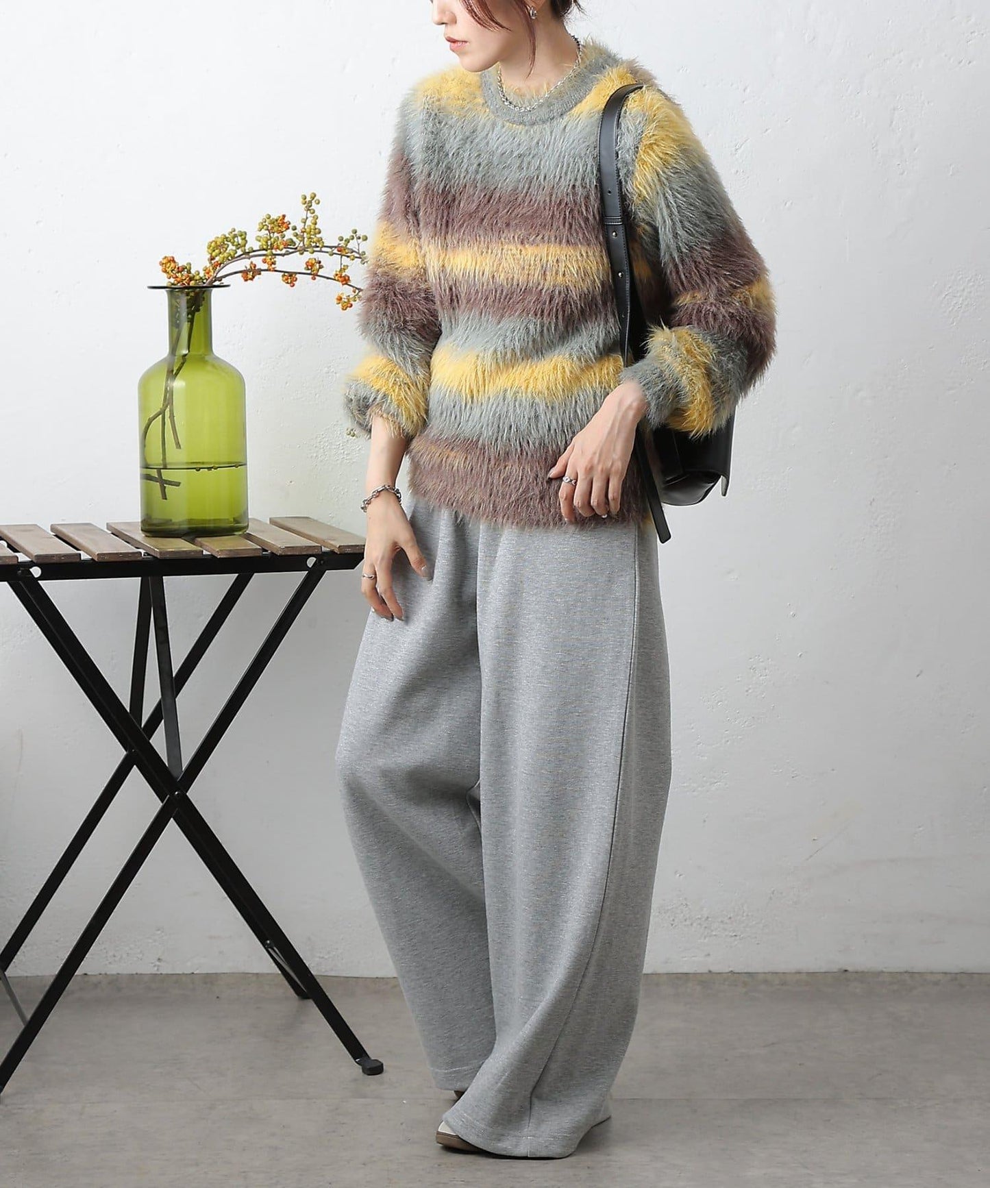 漸變羽毛針織衫