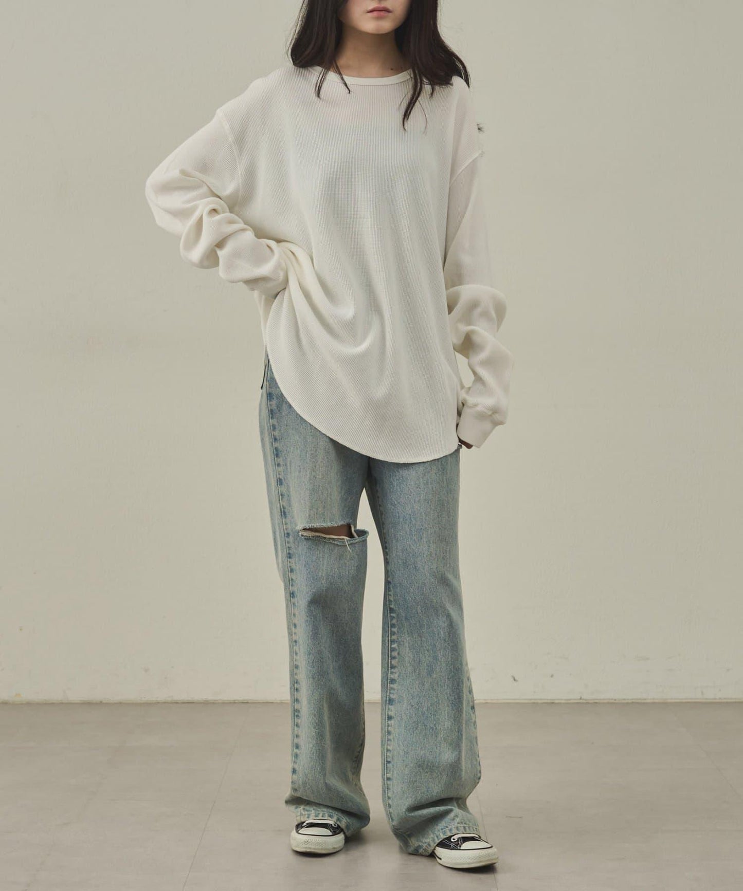 【paradigm】燃氣烤華夫格圓領長袖T恤