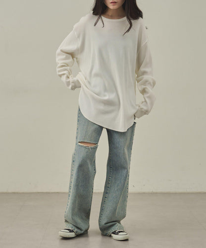 【paradigm】燃氣烤華夫格圓領長袖T恤