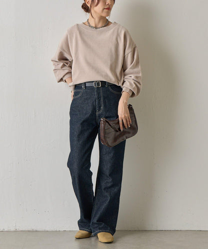 天鵝絨毛圈圓領套頭衫