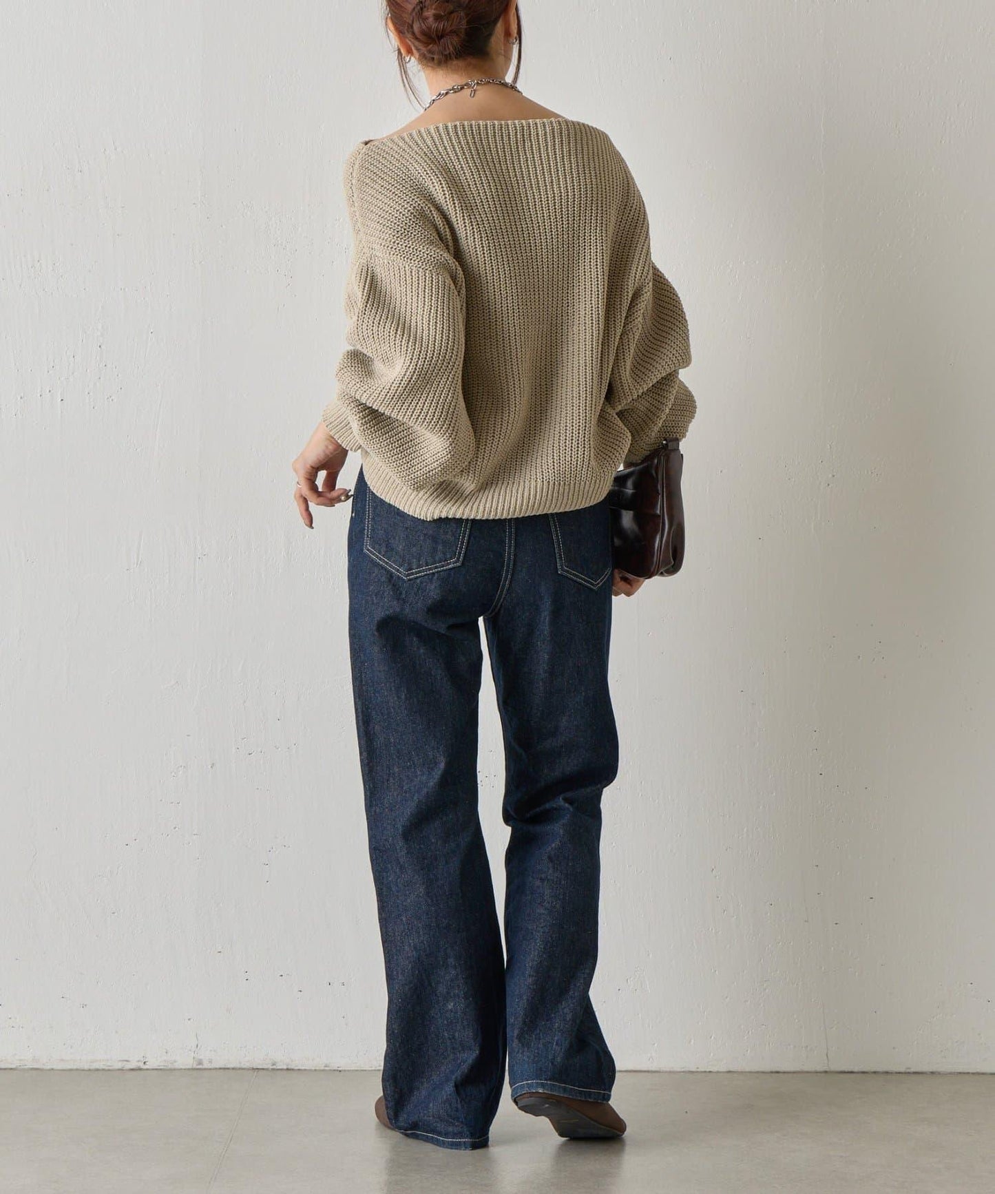 【復刻】毛絨一字肩針織衫