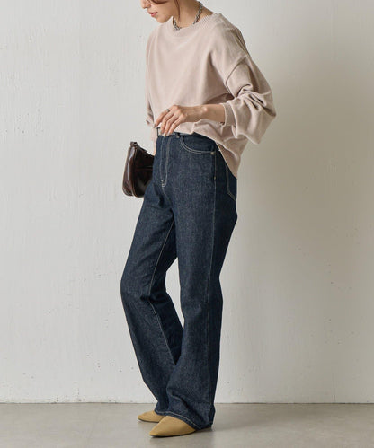 天鵝絨毛圈圓領套頭衫