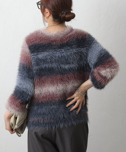 漸變羽毛針織衫