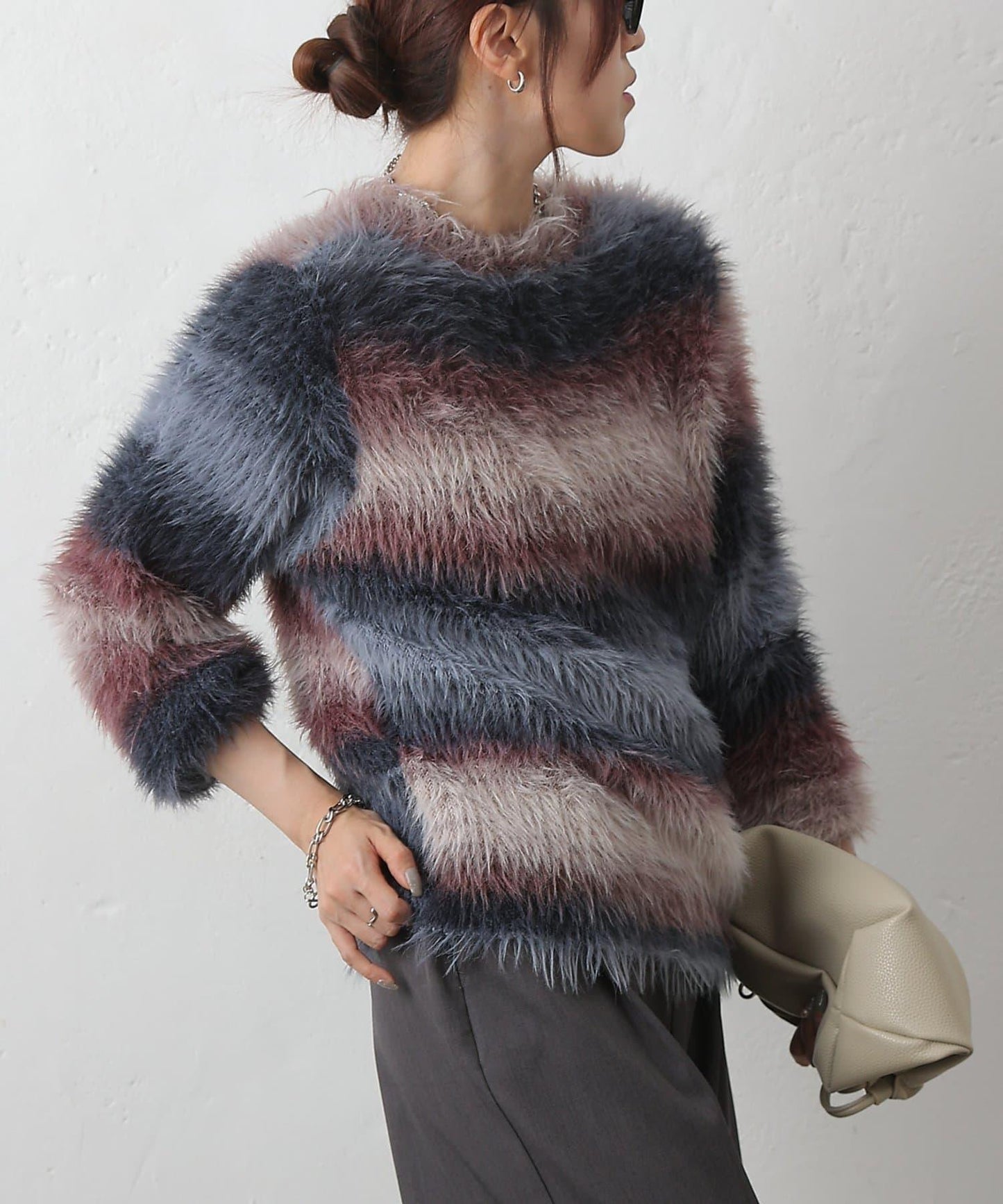 漸變羽毛針織衫