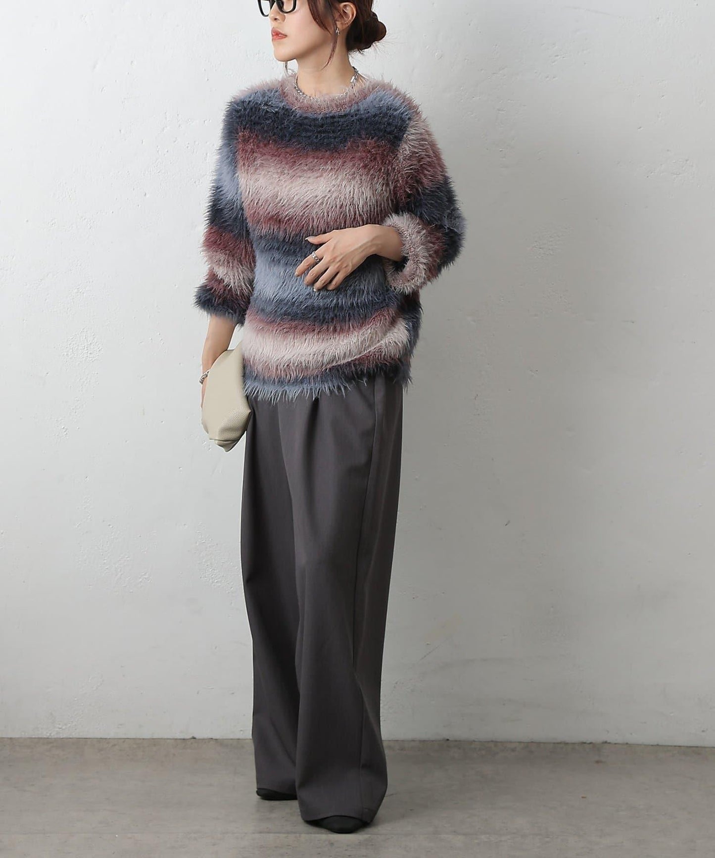 漸變羽毛針織衫