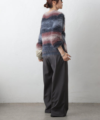 漸變羽毛針織衫