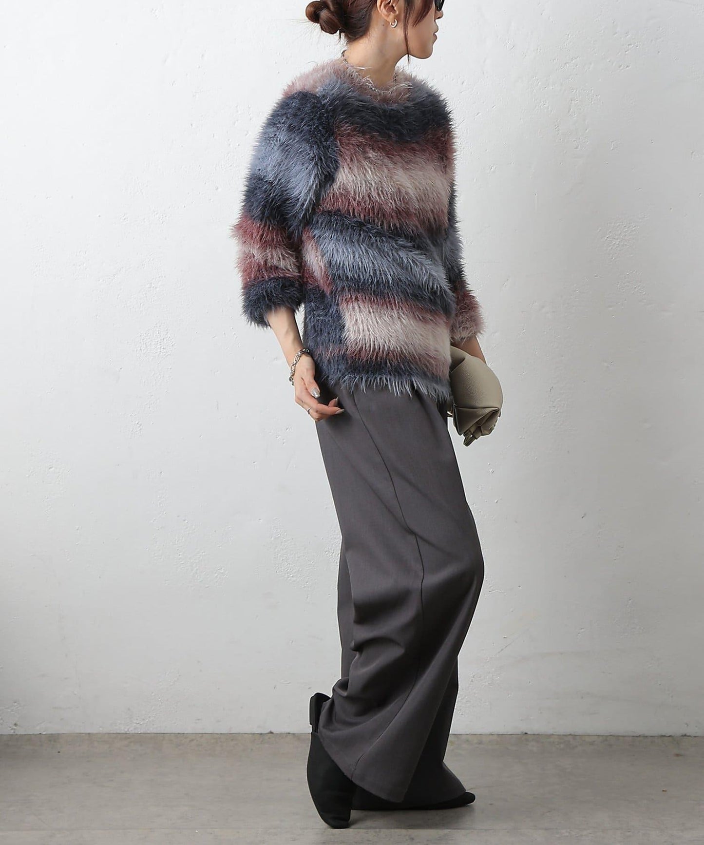 漸變羽毛針織衫