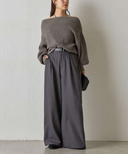 【復刻】毛絨一字肩針織衫