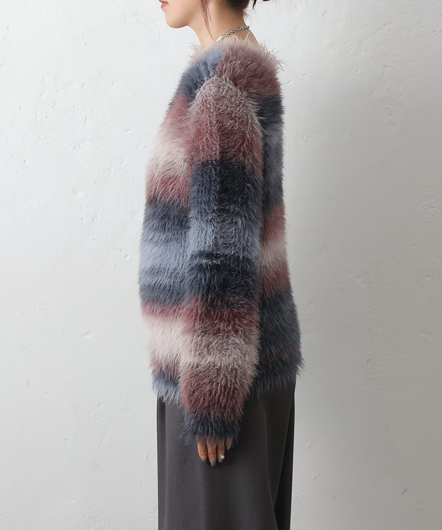 漸變羽毛針織衫