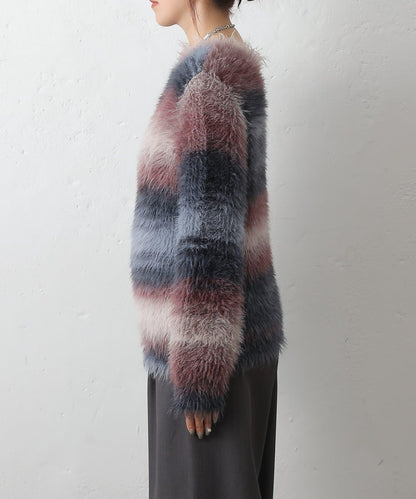 漸變羽毛針織衫