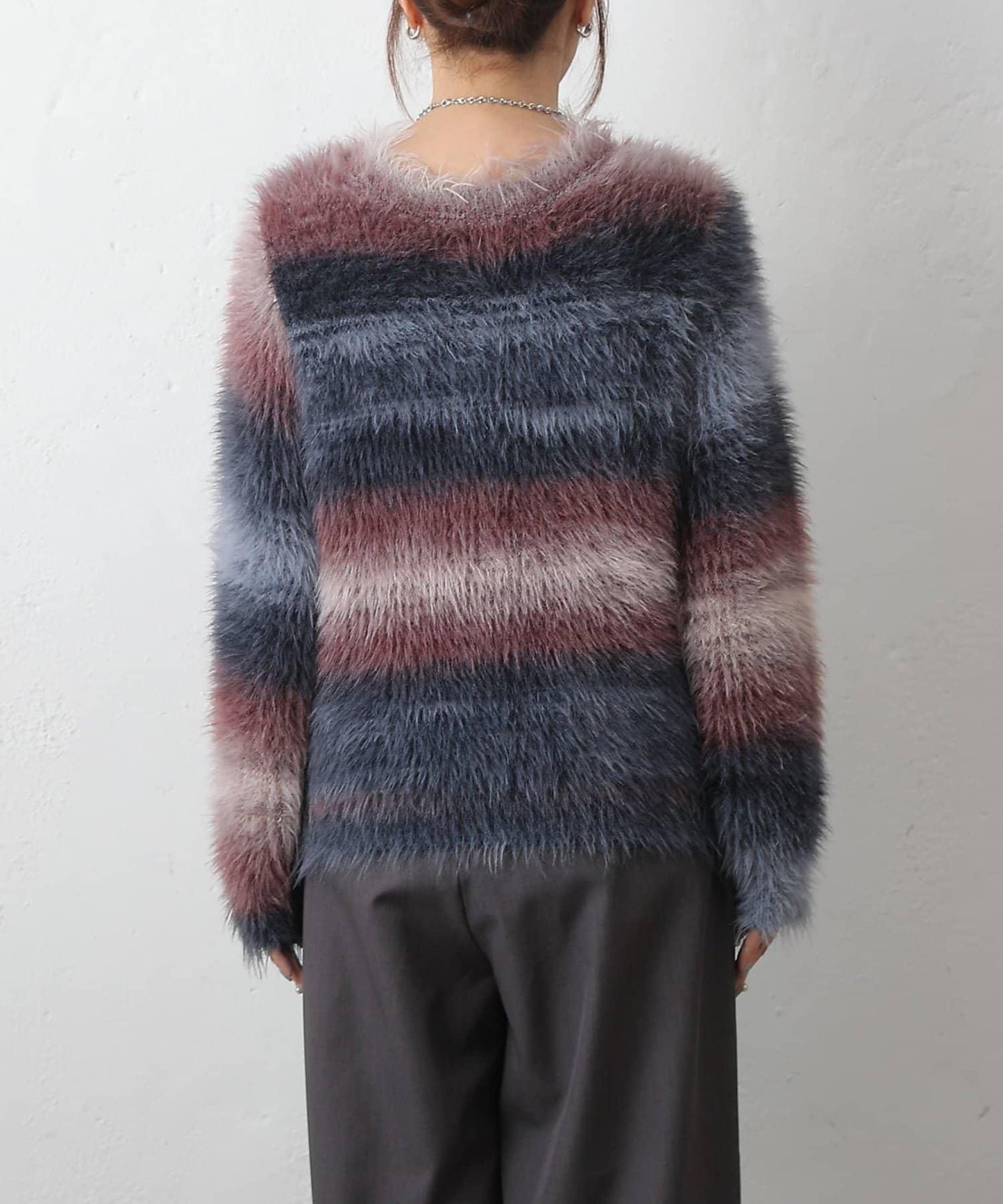 漸變羽毛針織衫