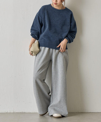 天鵝絨毛圈圓領套頭衫