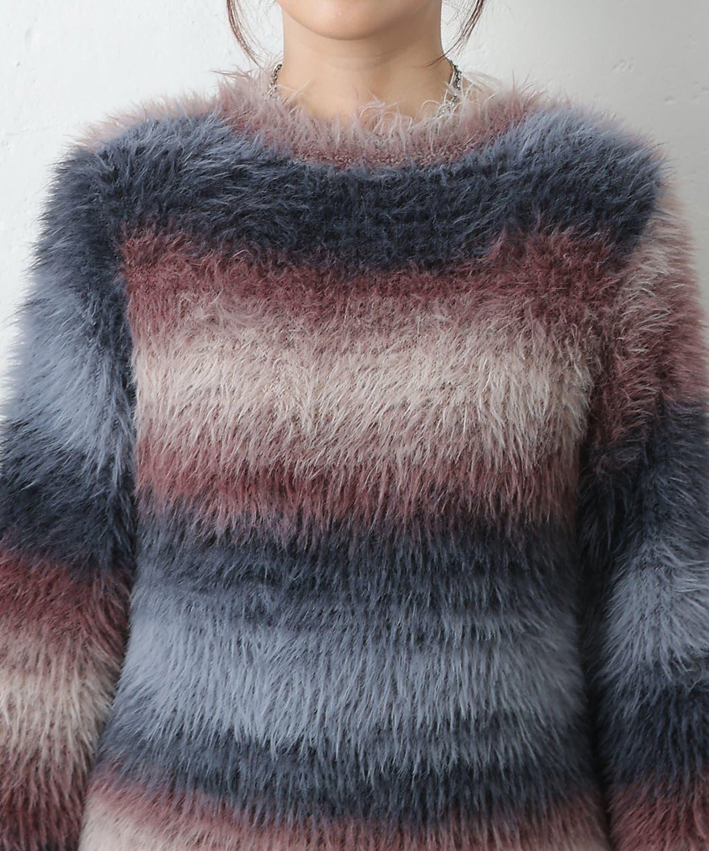 漸變羽毛針織衫