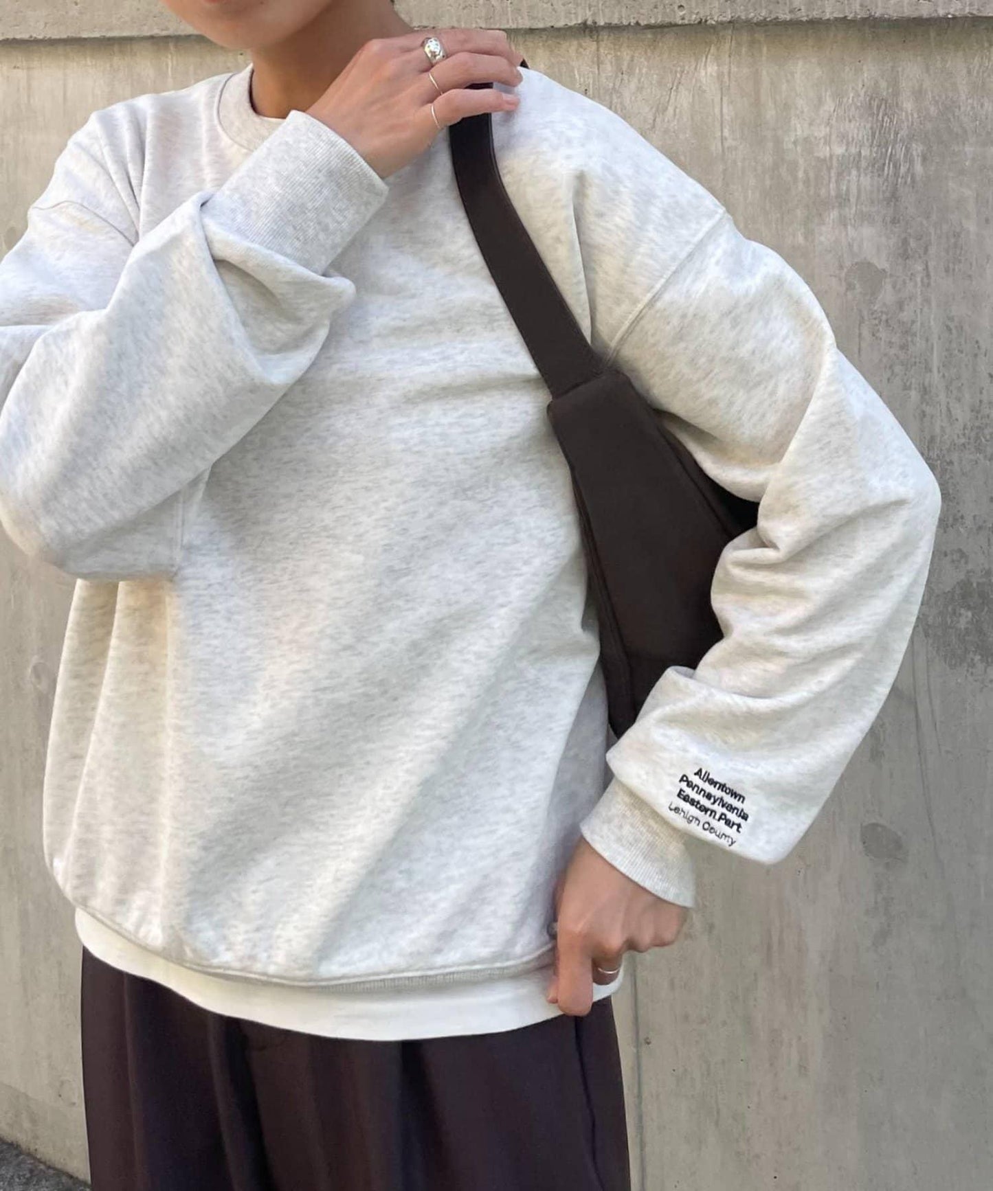 【LEI企畫/】衛衣袖部刺繡套頭衫