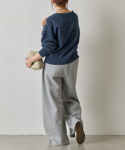 天鵝絨毛圈圓領套頭衫