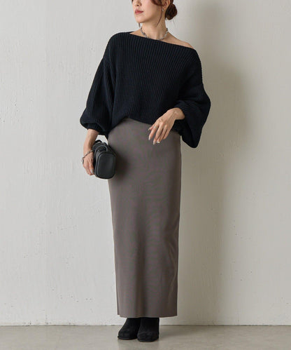 【復刻】毛絨一字肩針織衫