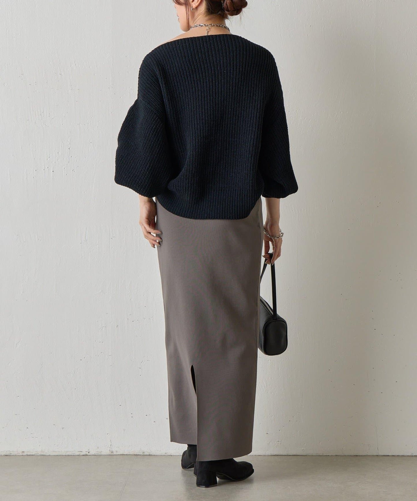 【復刻】毛絨一字肩針織衫